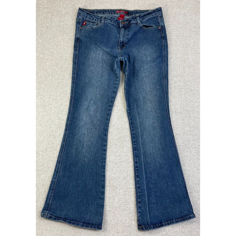 Southpole Flare Jeans Women's Juniors Size 13 Stretch Blue Denim Mid Rise 32x30